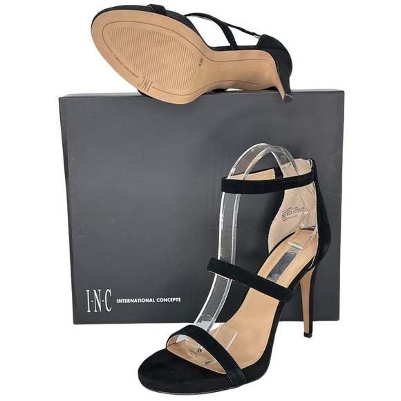 INC International Concepts Shoes - INC Sadiee Black Suede Leather Womens Heels Size 8.5M